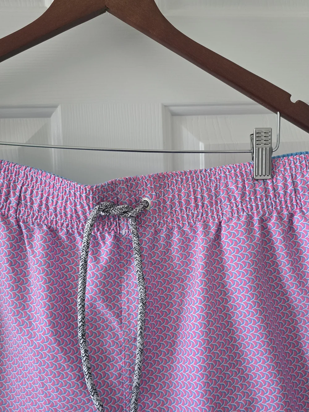 Michael’s Men’s Pink Geometric Swim Trunks XL Preppy Beach Shorts
